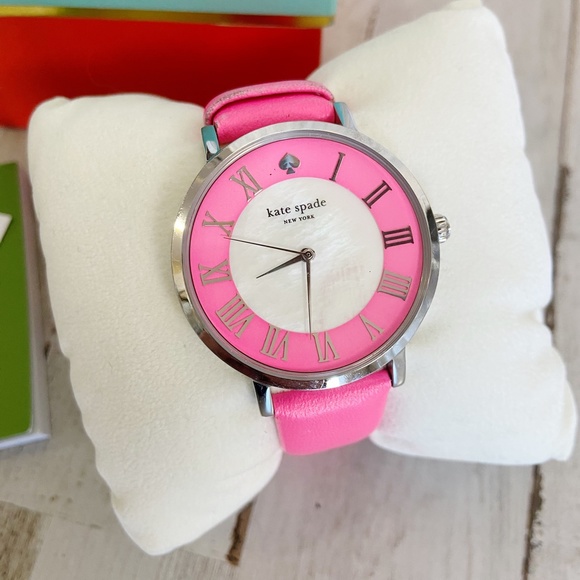 ❌SOLD❌ Kate Spade | Womens Neon Pink Leather Metro Grand Watch - Picture 2 of 6